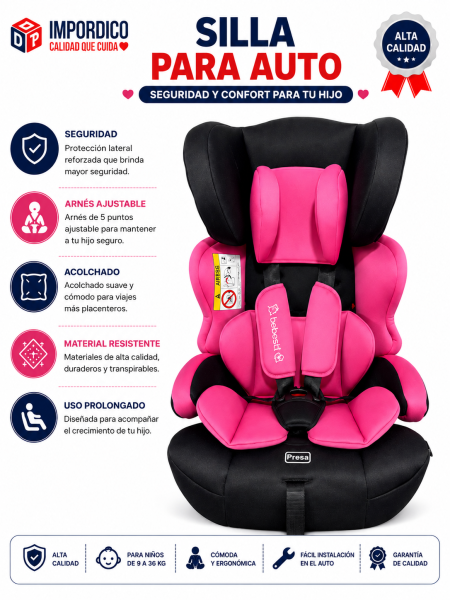 Silla butaca rosado con negro