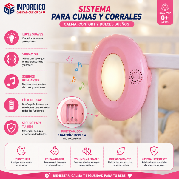 Sistema para cunita corral  rosado