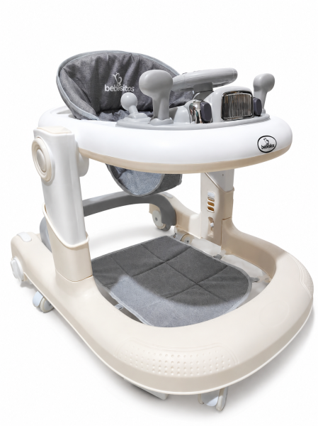 Andadera y caminadora con timon beige