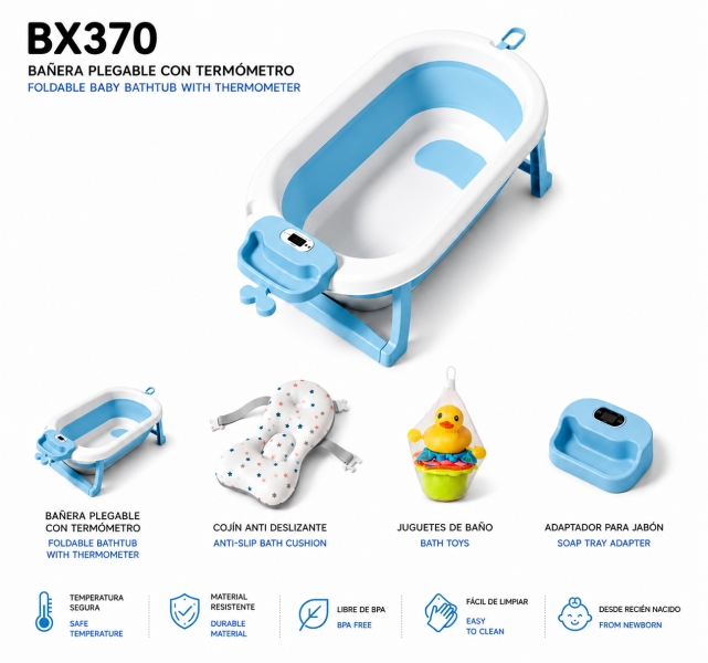 Bañera con accesorios celeste