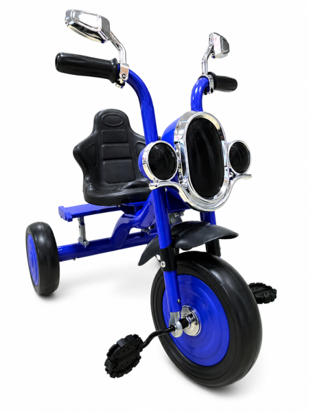 Triciclo tipo moto azul 